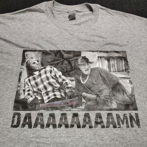 Jason and Freddy Krueger Gary Damn Halloween Gildan Graphic Tee Unisex Size XL